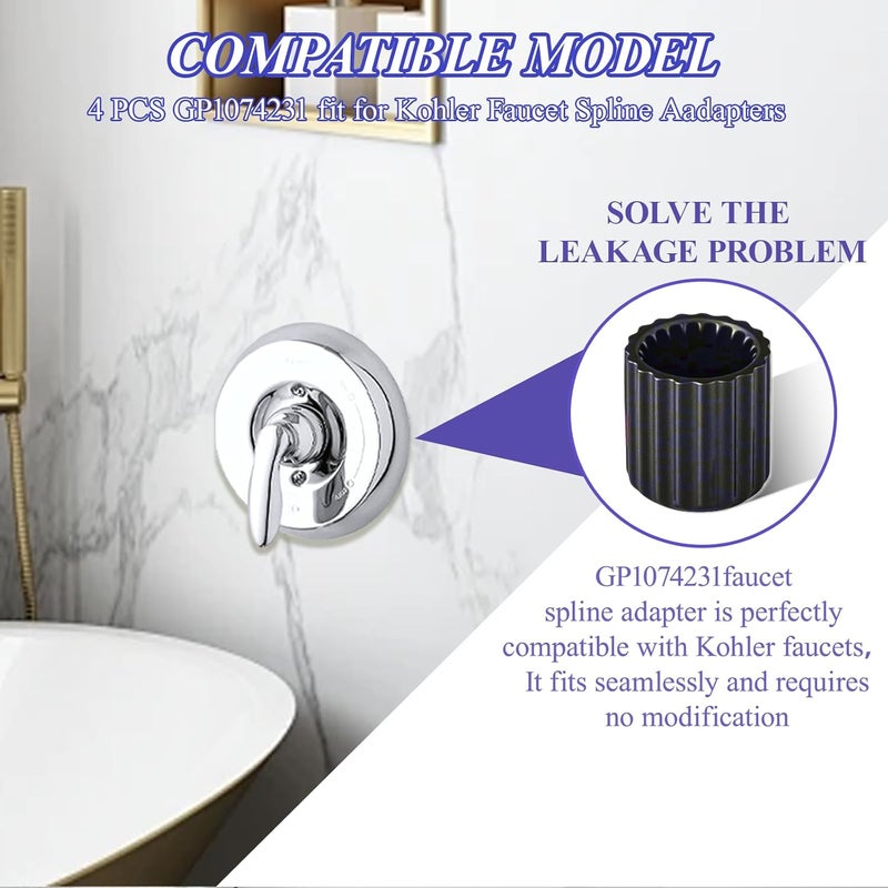 Javiix GP1074231 fit for Kohler Faucet Spline Aadapters（4pcs - Image 3